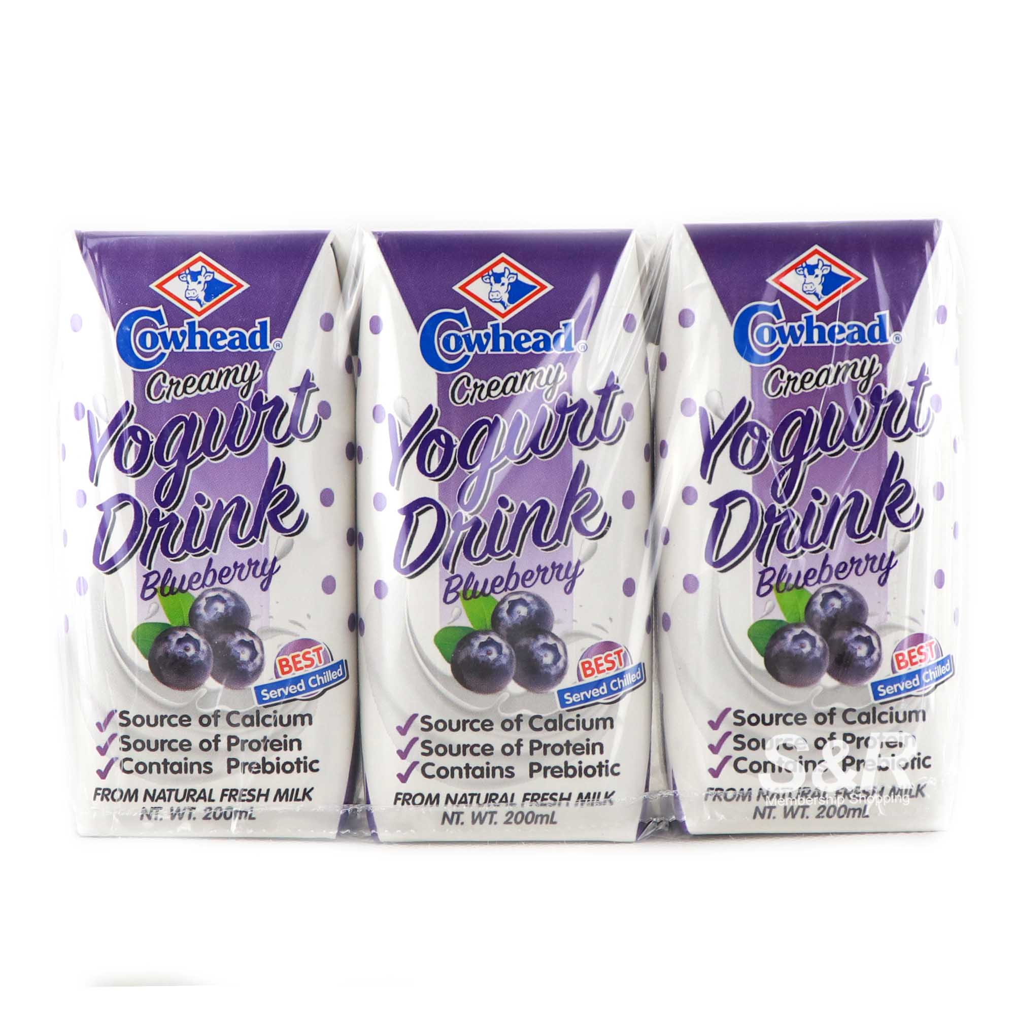 Cowhead Creamy Yogurt Drink Blueberry 3pcs